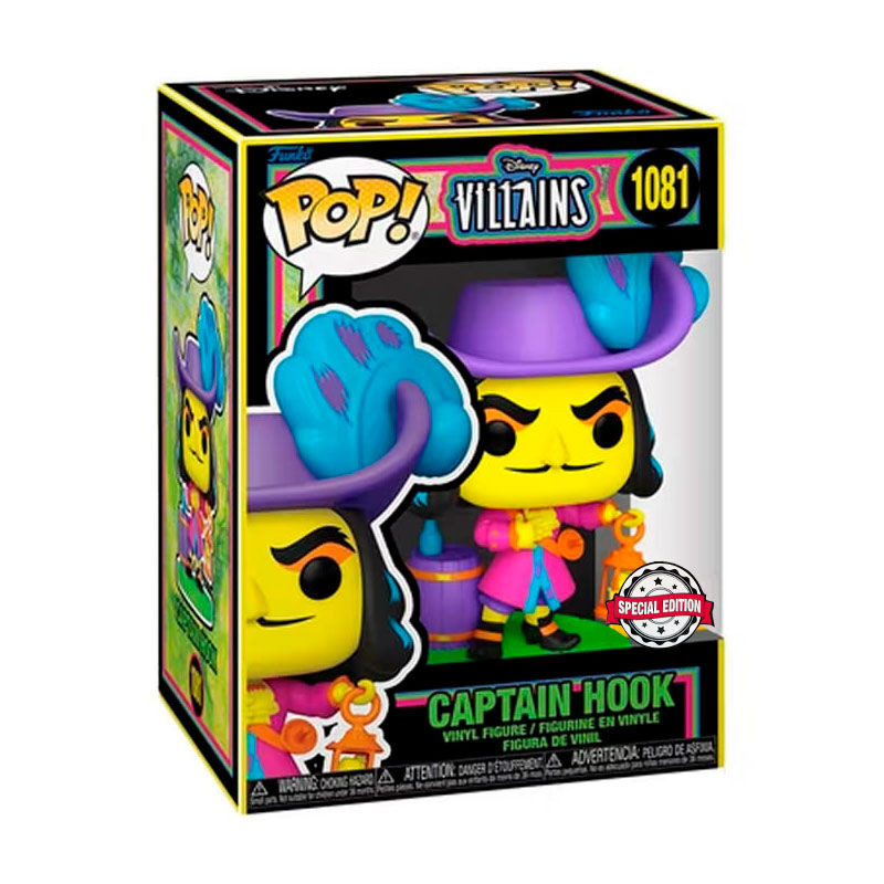 Figura POP Disney Villains Hook Black Light Exclusive